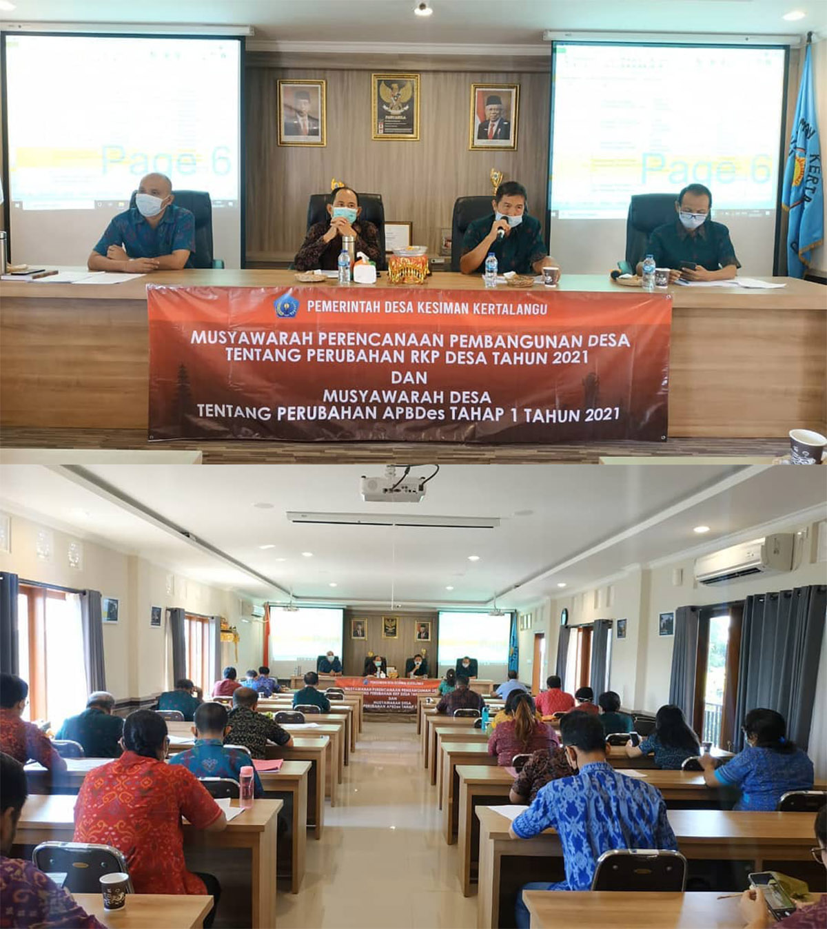 Musrenbangdes Perubahan RKP Desa Tahun 2021 & Musyawarah Desa tentang Perubahan APBDes tahap 1 tahun 2021