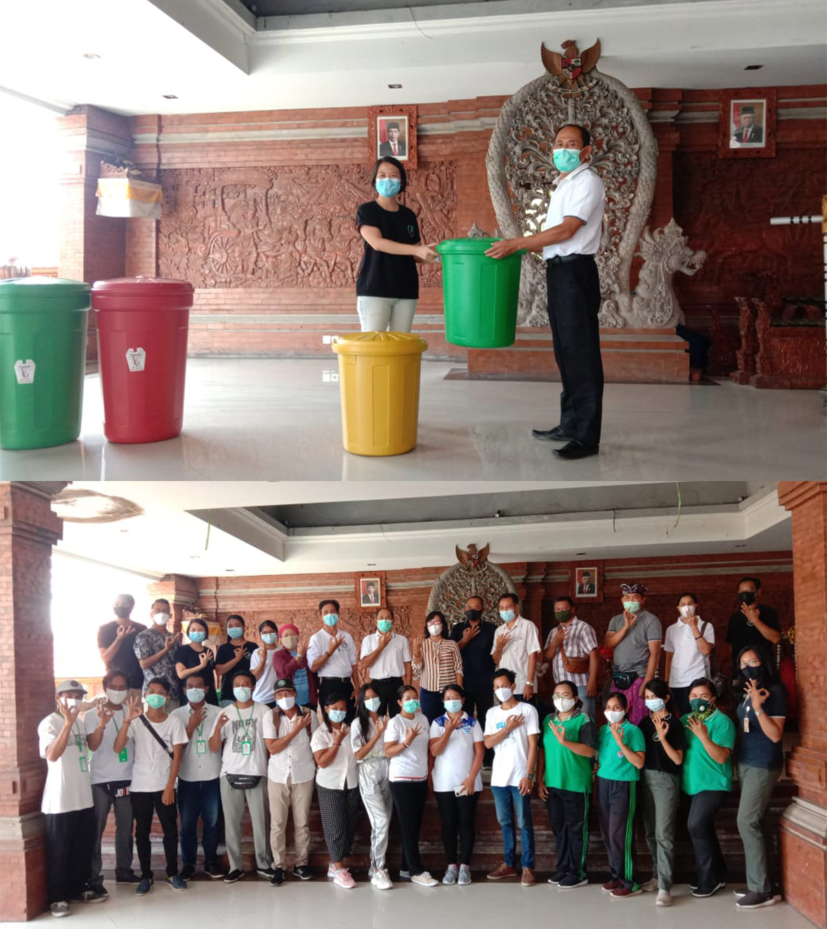 Serah terima bantuan Tong Sampah dari yayasan sosial McKinsey dan penyambutan tenaga jumali dari DLHK Denpasar